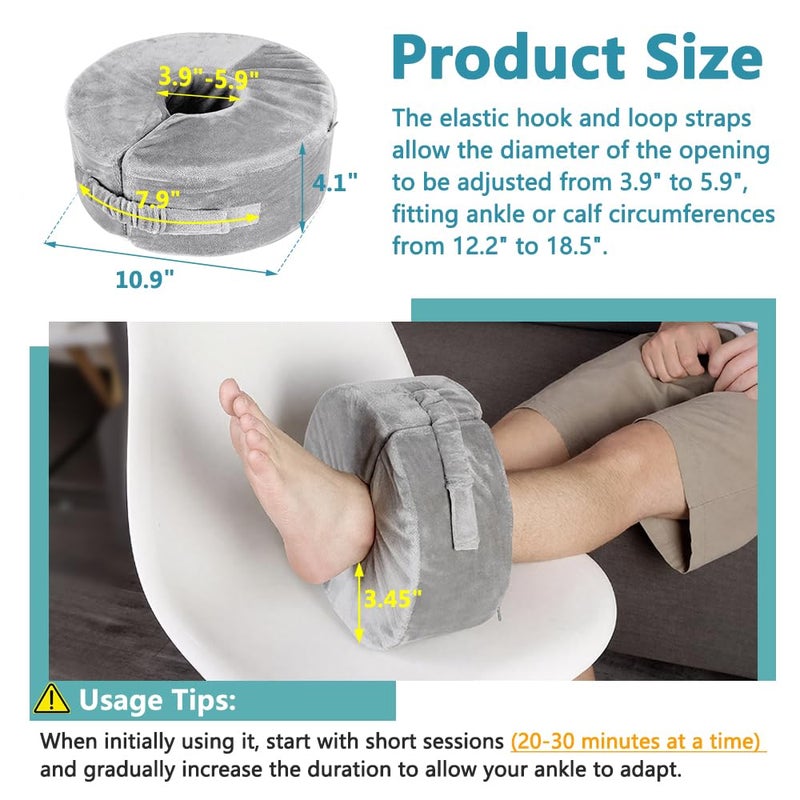 Zelen Foot Elevation Pillow Ankle Protector Heel for Pressure Sores Ulcer Cushion Foot Pillow Protectors Ankle for Bed Sore Feet Sleeping Pillow Elevated Foot Support Wedge Leg Elevator (Large, 1 PCS) - Image 2